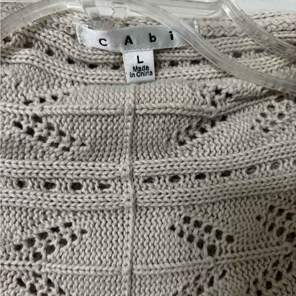 CAbi Oatmeal Circle Sweater Size L - Picture 4 of 7
